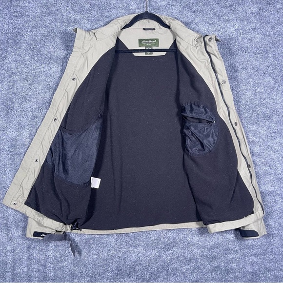 Eddie Bauer Men’s Medium Green/ Tan Fleece Lined Jacket Active Hiking Gorpcore - Picture 2 of 16